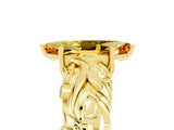 Yellow gold Marquise Cut Solitaire Citrine Leaf-Inspired Vine Band Ring with Prong Setting_5