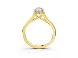 Yellow gold Marquise Cut Solitaire Diamond Engagement Ring with Four-Prong Setting and Tapered Band_10