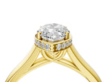Yellow gold Marquise Cut Solitaire Diamond Engagement Ring with Four-Prong Setting and Tapered Band_11