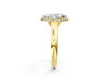 Yellow gold Marquise Cut Solitaire Diamond Engagement Ring with Four-Prong Setting and Tapered Band_9
