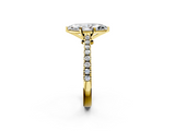 Yellow gold Marquise Cut Solitaire Diamond Engagement Ring with Pave Band and Four-Prong Setting_150