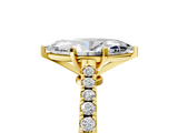 Yellow gold Marquise Cut Solitaire Diamond Engagement Ring with Pave Band and Four-Prong Setting_153