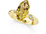 Yellow gold Marquise Cut Solitaire Diamond Engagement Ring with Twisted Pave Band and Four-Prong Setting_1