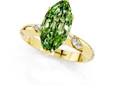 Yellow gold Marquise Cut Solitaire Diamond Engagement Ring with Twisted Pave Band and Four-Prong Setting_1