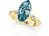 Yellow gold Marquise Cut Solitaire Diamond Engagement Ring with Twisted Pave Band and Four-Prong Setting_1