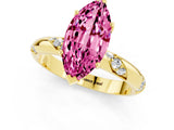 Yellow gold Marquise Cut Solitaire Diamond Engagement Ring with Twisted Pave Band and Four-Prong Setting_1