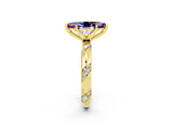 Yellow gold Marquise Cut Solitaire Diamond Engagement Ring with Twisted Pave Band and Four-Prong Setting_2