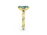 Yellow gold Marquise Cut Solitaire Diamond Engagement Ring with Twisted Pave Band and Four-Prong Setting_2