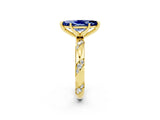 Yellow gold Marquise Cut Solitaire Diamond Engagement Ring with Twisted Pave Band and Four-Prong Setting_2