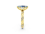 Yellow gold Marquise Cut Solitaire Diamond Engagement Ring with Twisted Pave Band and Four-Prong Setting_2