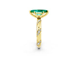 Yellow gold Marquise Cut Solitaire Diamond Engagement Ring with Twisted Pave Band and Four-Prong Setting_2