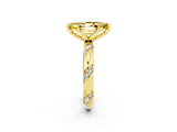 Yellow gold Marquise Cut Solitaire Diamond Engagement Ring with Twisted Pave Band and Four-Prong Setting_2