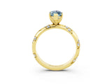 Yellow gold Marquise Cut Solitaire Diamond Engagement Ring with Twisted Pave Band and Four-Prong Setting_3