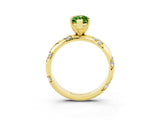 Yellow gold Marquise Cut Solitaire Diamond Engagement Ring with Twisted Pave Band and Four-Prong Setting_3