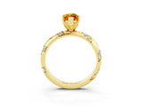 Yellow gold Marquise Cut Solitaire Diamond Engagement Ring with Twisted Pave Band and Four-Prong Setting_3