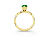 Yellow gold Marquise Cut Solitaire Diamond Engagement Ring with Twisted Pave Band and Four-Prong Setting_3