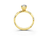 Yellow gold Marquise Cut Solitaire Diamond Engagement Ring with Twisted Pave Band and Four-Prong Setting_3