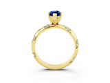 Yellow gold Marquise Cut Solitaire Diamond Engagement Ring with Twisted Pave Band and Four-Prong Setting_3
