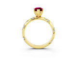 Yellow gold Marquise Cut Solitaire Diamond Engagement Ring with Twisted Pave Band and Four-Prong Setting_3