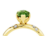 Yellow gold Marquise Cut Solitaire Diamond Engagement Ring with Twisted Pave Band and Four-Prong Setting_4
