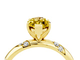 Yellow gold Marquise Cut Solitaire Diamond Engagement Ring with Twisted Pave Band and Four-Prong Setting_4