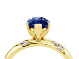 Yellow gold Marquise Cut Solitaire Diamond Engagement Ring with Twisted Pave Band and Four-Prong Setting_4