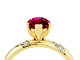 Yellow gold Marquise Cut Solitaire Diamond Engagement Ring with Twisted Pave Band and Four-Prong Setting_4