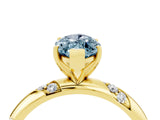 Yellow gold Marquise Cut Solitaire Diamond Engagement Ring with Twisted Pave Band and Four-Prong Setting_4