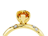 Yellow gold Marquise Cut Solitaire Diamond Engagement Ring with Twisted Pave Band and Four-Prong Setting_4