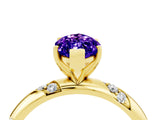 Yellow gold Marquise Cut Solitaire Diamond Engagement Ring with Twisted Pave Band and Four-Prong Setting_4