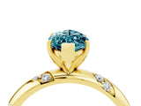 Yellow gold Marquise Cut Solitaire Diamond Engagement Ring with Twisted Pave Band and Four-Prong Setting_4