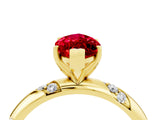 Yellow gold Marquise Cut Solitaire Diamond Engagement Ring with Twisted Pave Band and Four-Prong Setting_4