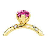 Yellow gold Marquise Cut Solitaire Diamond Engagement Ring with Twisted Pave Band and Four-Prong Setting_4
