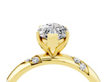 Yellow gold Marquise Cut Solitaire Diamond Engagement Ring with Twisted Pave Band and Four-Prong Setting_4