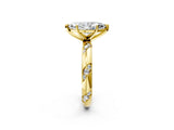 Yellow gold Marquise Cut Solitaire Diamond Engagement Ring with Twisted Pave Band and Four-Prong Setting_5
