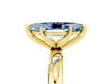 Yellow gold Marquise Cut Solitaire Diamond Engagement Ring with Twisted Pave Band and Four-Prong Setting_5