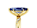 Yellow gold Marquise Cut Solitaire Diamond Engagement Ring with Twisted Pave Band and Four-Prong Setting_5