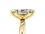 Yellow gold Marquise Cut Solitaire Diamond Engagement Ring with Twisted Pave Band and Four-Prong Setting_5