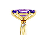 Yellow gold Marquise Cut Solitaire Diamond Engagement Ring with Twisted Pave Band and Four-Prong Setting_5