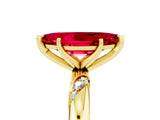 Yellow gold Marquise Cut Solitaire Diamond Engagement Ring with Twisted Pave Band and Four-Prong Setting_5