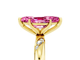 Yellow gold Marquise Cut Solitaire Diamond Engagement Ring with Twisted Pave Band and Four-Prong Setting_5