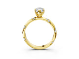 Yellow gold Marquise Cut Solitaire Diamond Engagement Ring with Twisted Pave Band and Four-Prong Setting_6