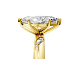 Yellow gold Marquise Cut Solitaire Diamond Engagement Ring with Twisted Pave Band and Four-Prong Setting_8
