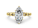 Yellow gold Marquise Cut Solitaire Diamond Ring with Infinity Twist Band and Four-Prong Setting_33