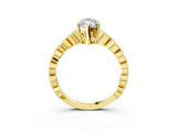 Yellow gold Marquise Cut Solitaire Diamond Ring with Infinity Twist Band and Four-Prong Setting_36