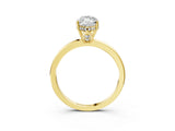 Yellow gold Marquise Cut Solitaire Diamond Ring with Prong Setting and Plain Band_10