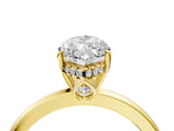 Yellow gold Marquise Cut Solitaire Diamond Ring with Prong Setting and Plain Band_11