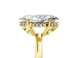 Yellow gold Marquise Cut Solitaire Diamond Ring with Prong Setting and Plain Band_12