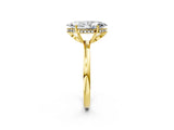 Yellow gold Marquise Cut Solitaire Diamond Ring with Prong Setting and Plain Band_9