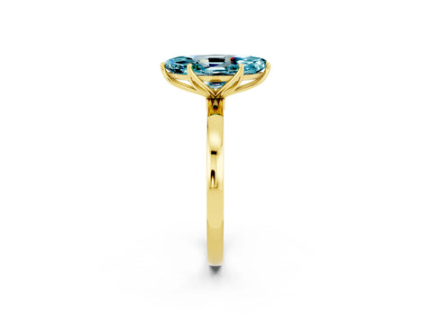 Yellow gold Marquise Cut Solitaire Diamond Ring with Thin Band and Four-Prong Setting_2